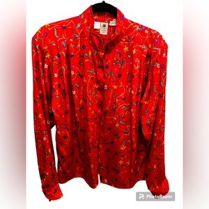 Vintage Ungaro Paris silk blouse - excellent condition- beautiful jewel colors